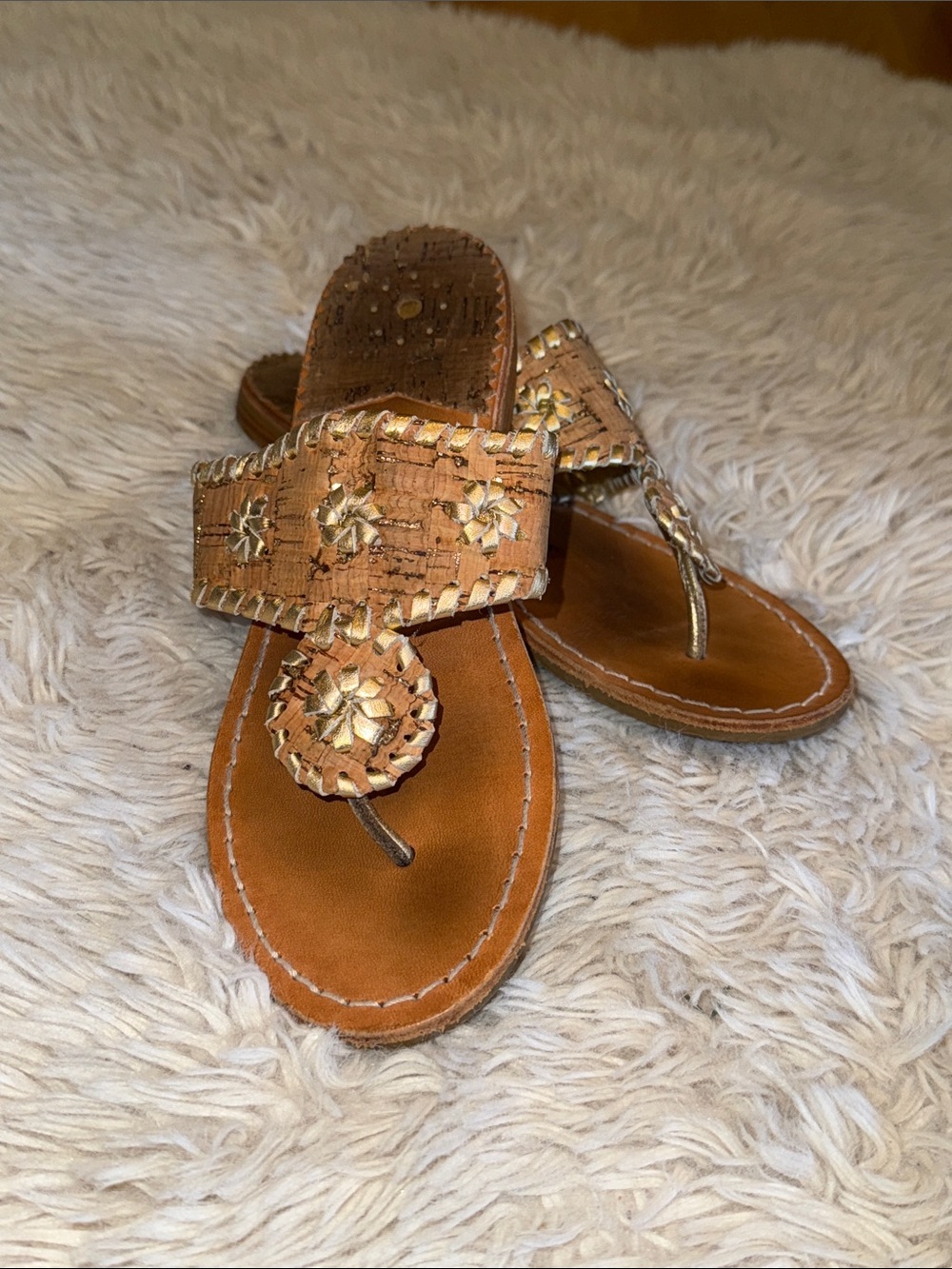 Jack Rogers Originals Miss Napa Valley size 4 cork and gold